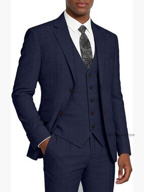 Men's Slim Fit 3-Piece Suit Set Formal Wedding Prom Tuxedo